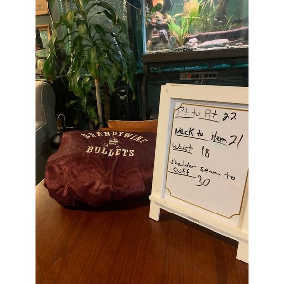 vintage satin bomber jacket 'Brandywine Bullets' red maroon Majestic brand sz M - Picture 8 of 8